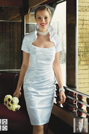 Short Wedding Dress on Column Short Wedding Dress With Stunning Jacket
